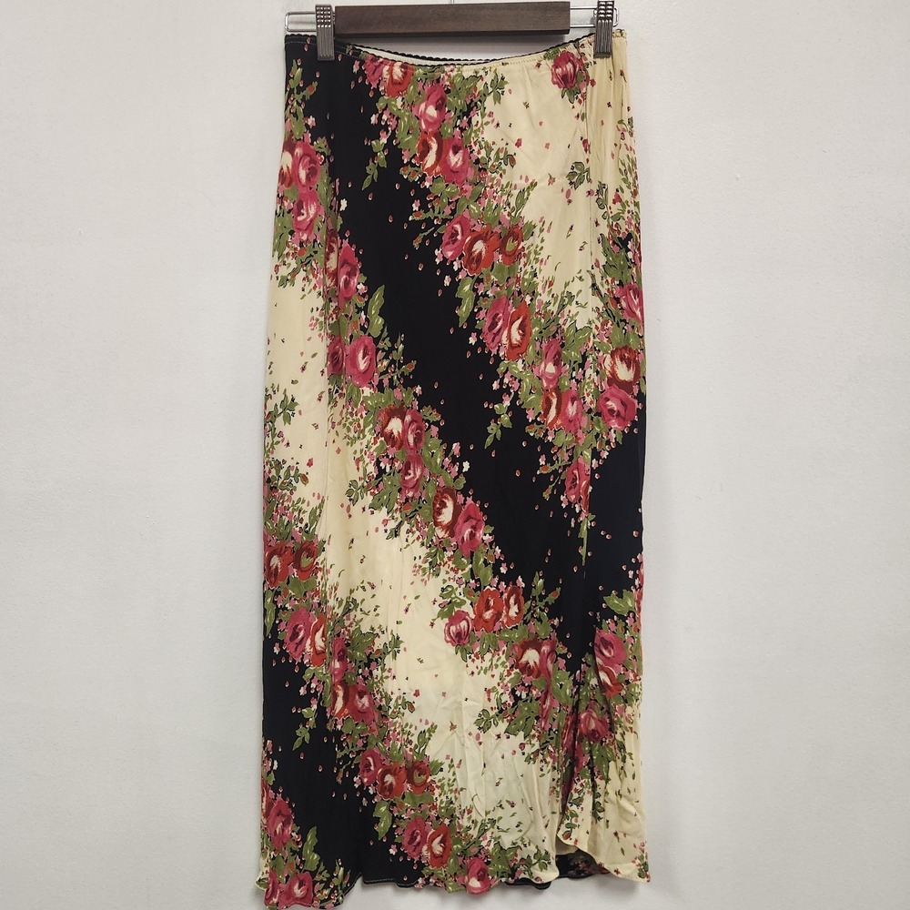 Intriguing Threads Womens Romantic Garden Party Floral Maxi Skirt Size 12 Dainty
